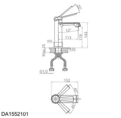 Смеситель для умывальника D&K Bayern Bamberg DA1552101