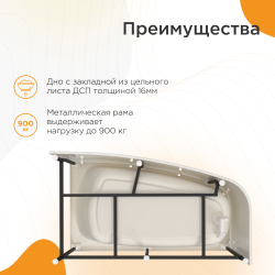 Ванна акриловая RADOMIR Рона L экран 148*80 см