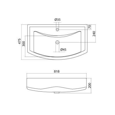 Тумба с раковиной RUVANN Vivat 80