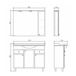 Зеркальный шкаф COMFORTY Сочи 84*82 см