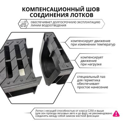 Лоток GIDROLICA Standart DN100 пластик 1000*146*60 мм