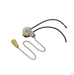 Выключатель REXANT для настенного светильника c проводом с деревянным наконечником серебро