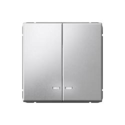 Механизм выключателя SYSTEME ELECTRIC Art Gallery 2 клавиши с подсветкой алюминий GAL000353