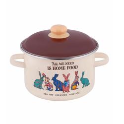 Кастрюля 4,0л Зайцы эмаль/Appetite/