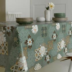 Клеенка BORSA Camelia Белый пион зеленый