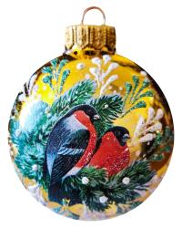 Шар КОЛОМЕЕВ Красногрудые снегири 80 мм