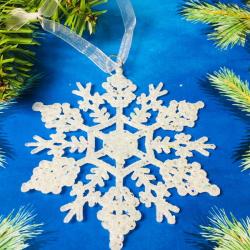Елочное украшение СЕРПАНТИН Снежинка 9 см