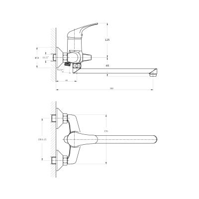 Смеситель для ванны RUSH Corsica CO4240-51 Смеситель для ванны RUSH Corsica CO4240-51