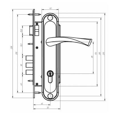 Замок врезной ЗЕНИТ ЗВ4-85.3 Бронза Замок врезной ЗЕНИТ ЗВ4-85.3 Бронза