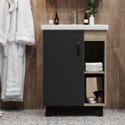 Тумба с раковиной ONIKA Тимбер 60 серый 