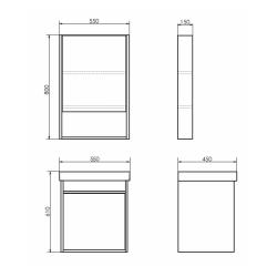 Тумба с раковиной COMFORTY Вена 55 дуб дымчатый
