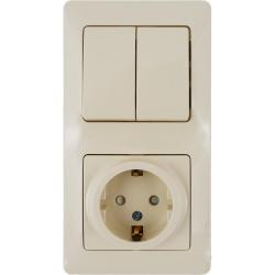 Блок розетка и выключатель SYSTEME ELECTRIC Glossa бежевый GSL000274
