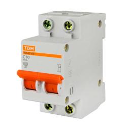 Автоматический выключатель TDM ВА47-63 2Р 10 А С 4,5 кА