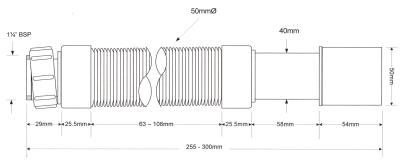 Труба гибкая MCALPINE MRMF103S раздвижная