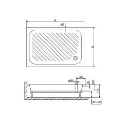 Поддон акриловый RGW B/CL-S 120*80 см