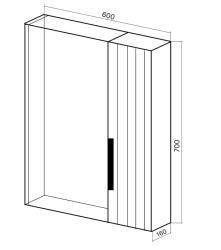 Зеркальный шкаф VIANT Сицилия капучино 60*70 см