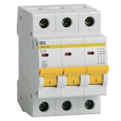 Автоматический выключатель IEK ВА47-29 3P 16 A C 4,5 кА