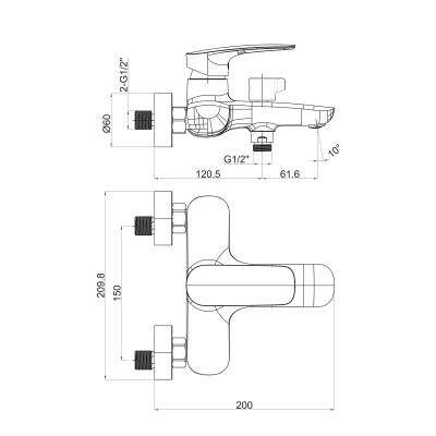Смеситель для ванны TOKITO 538824 Смеситель для ванны TOKITO 538824