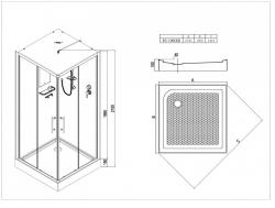 Душевая кабина ESBANO EST-100 CKR 100*100 см