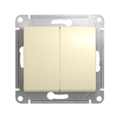 Механизм выключателя SYSTEME ELECTRIC Glossa 2 клавиши бежевый GSL000251