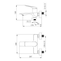 Смеситель для ванны TOKITO 632220