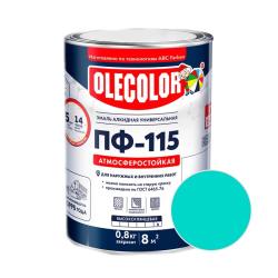 Эмаль OLECOLOR ПФ-115 Бирюзовый 0,8 кг
