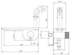 Гигиенический комплект ESKO Bangkok Black встраиваемый SMHBGB