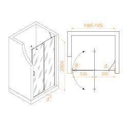 Душевая дверь RGW НО-014B 110 см