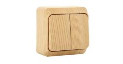 Выключатель НАРОДНАЯ ПРОДУКЦИЯ Дача 2 клавиши сосна