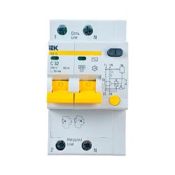 Автоматический выключатель дифференциального тока IEK АД12 2Р 32 А тип AС 30 мA