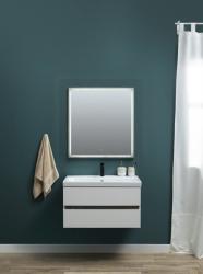 Тумба с раковиной AQUANET Беркли 80 белый, дуб рошелье