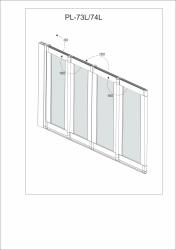 Штора на ванну VECONI Palau PL-74L 90*150 см 