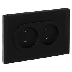 Розетка сетевая IEK Forte&Piano двойная черный FP-R20-10-1-K02