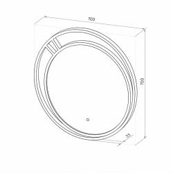 Зеркало КОНТИНЕНТ Marlene Led серый муар 70 см