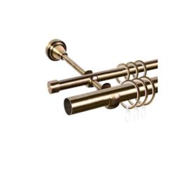 Карниз двухрядный АС МАРТ Grace гладкий Антик 2,4 м