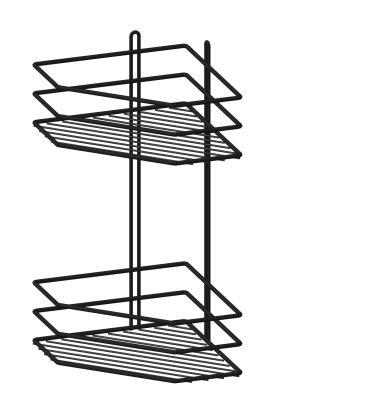 Полка для ванной PROFFERO двойная трапеция черный