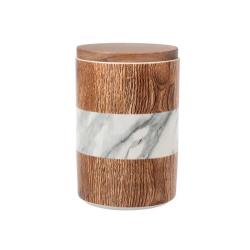 Банка д/сыпучих продуктов 16см 1100мл Wood Marble /Home Style/