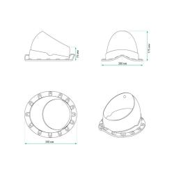 Элемент проходной для металлочерепицы KROVENT Base-VT Wave RAL 8017 125/150 мм