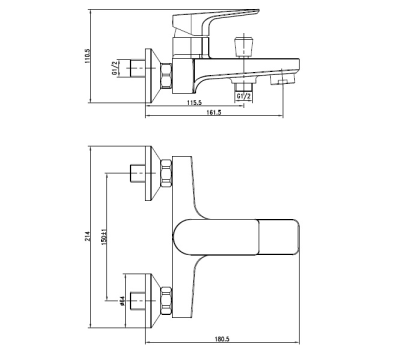 Смеситель для ванны CERSANIT Vero А63061 