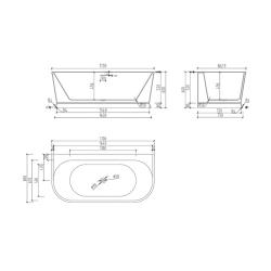 Ванна акриловая ABBER 170*80 см AB9276-1,7 