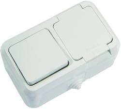 Блок розетка и выключатель MAKEL белый 18350