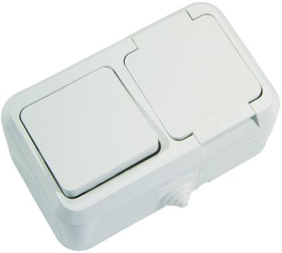 Блок розетка и выключатель MAKEL белый 18350