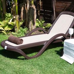 Шезлонг ЭЛЛАСТИК-ПЛАСТ Capri Коричневый 195*73*41 см