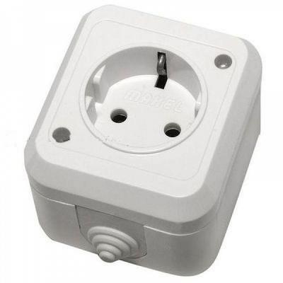 Розетка сетевая MAKEL с заземлением белый 18308