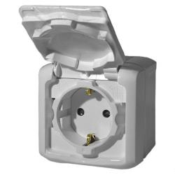 Розетка сетевая LEGRAND Quteo с заземлением серый 782351