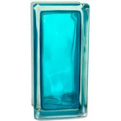 Стеклоблок половинка GLASS BLOCK Бирюзовый окрашенный внутри