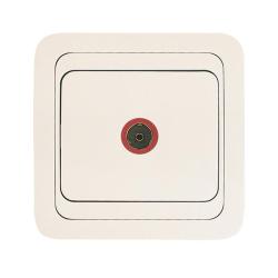 Розетка телевизионная MAKEL Mimoza TV кремовый 25007