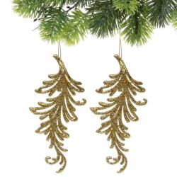 Набор елочных украшений СЕРПАНТИН Волшебное перо золото 10 см