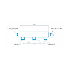 Коллектор нержавеющий распределительный 3 выхода 1*11/4" НР 