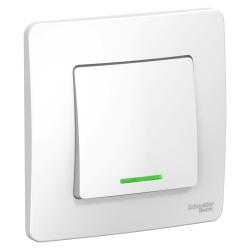 Выключатель SYSTEME ELECTRIC Blanca 1 клавиша с подсветкой белый BLNVS010111